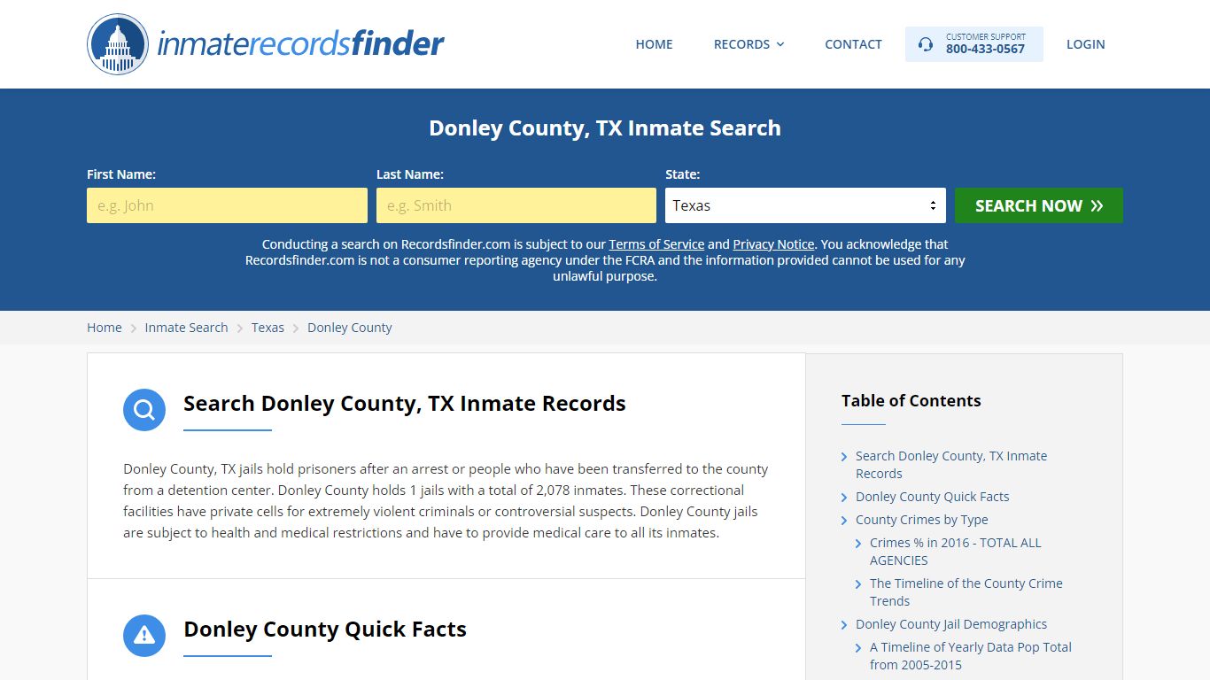 Donley County, TX Inmate Lookup & Jail Records Online