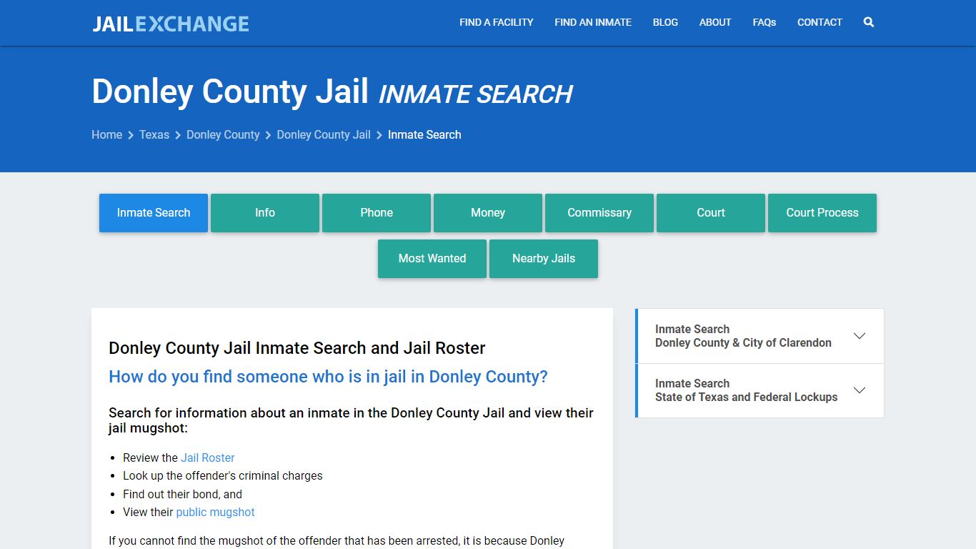 Inmate Search: Roster & Mugshots - Donley County Jail, TX - Jail Exchange